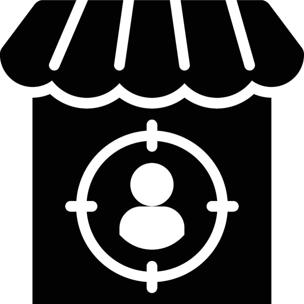 Target Market, Target Audience, Target Customer Glyph Solid Icon vector