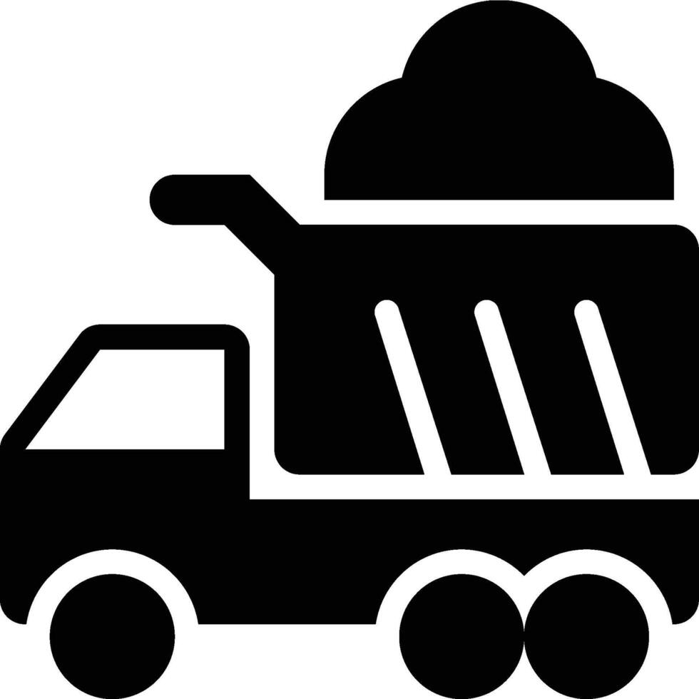 Truck, Dump Truck, Transportation Glyph Solid Icon vector