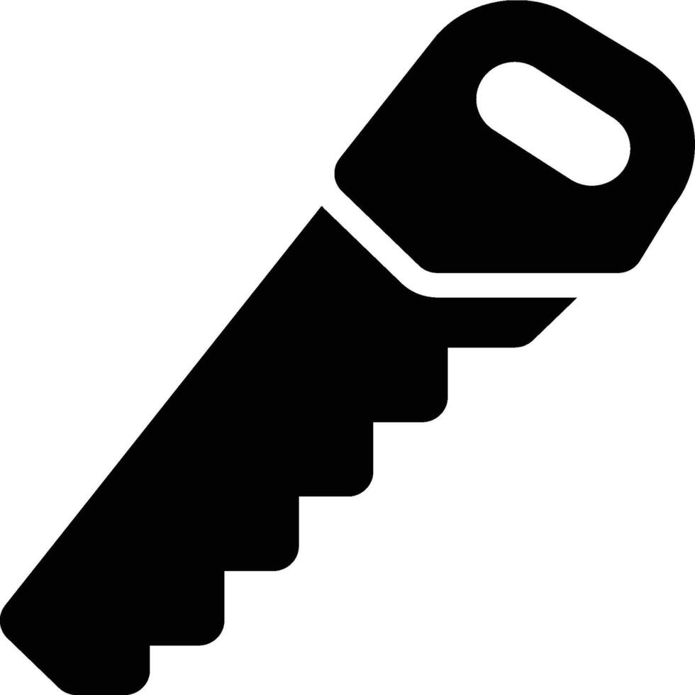 Saw, Sawing, Handsaw Glyph Solid Icon vector