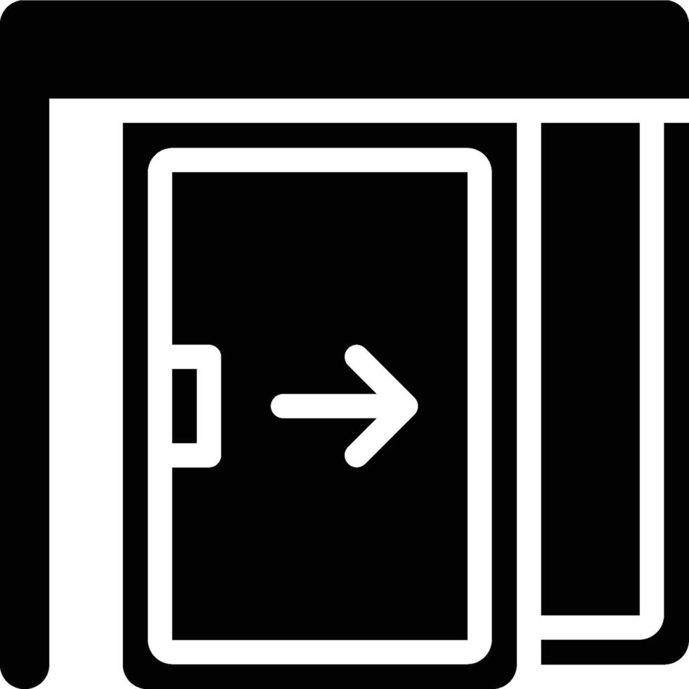 Sliding Door, Doors, Doorway Glyph Solid Icon vector