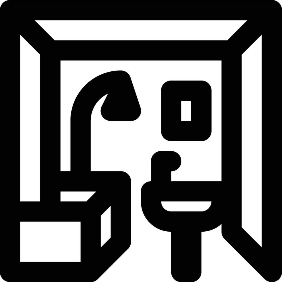 Bathroom, Bath, Room Outline Icon vector