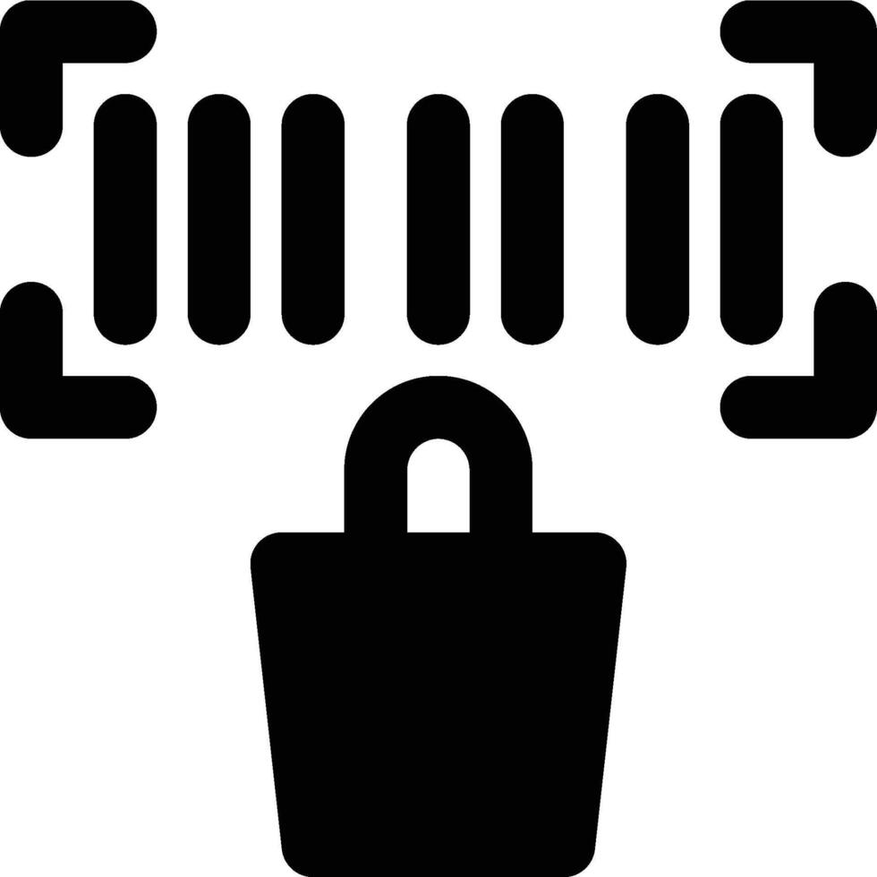 Barcode, Bar Code, Shopping Glyph Solid Icon vector