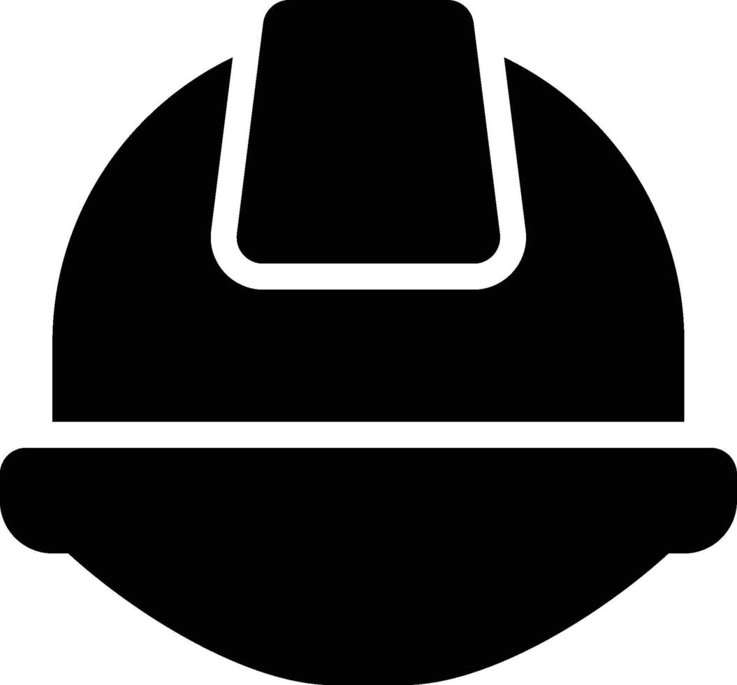 Helmet, Hard Hat, Hat Glyph Solid Icon vector