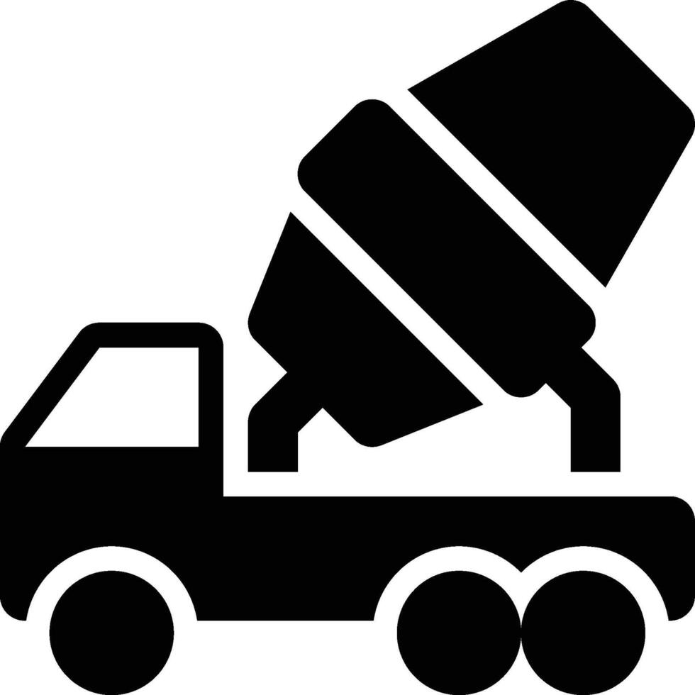 Mixer Truck, Vehicle, Cement Rolling Glyph Solid Icon vector