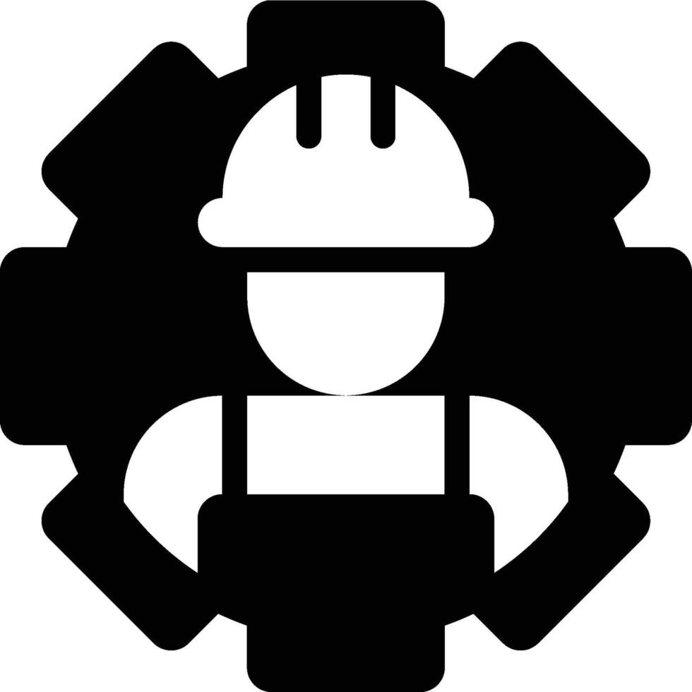 Engineer, Worker, Occupation Glyph Solid Icon vector