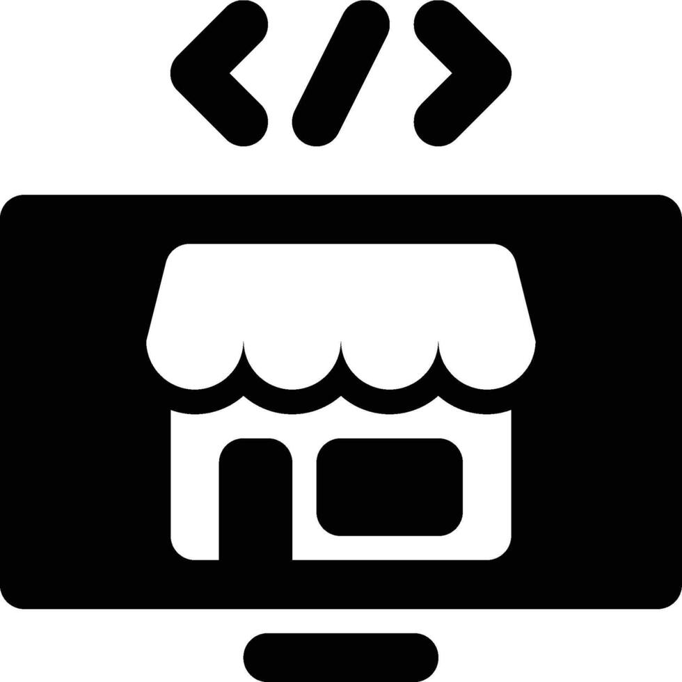 Retail Software, Retail System, Retail Application Glyph Solid Icon vector