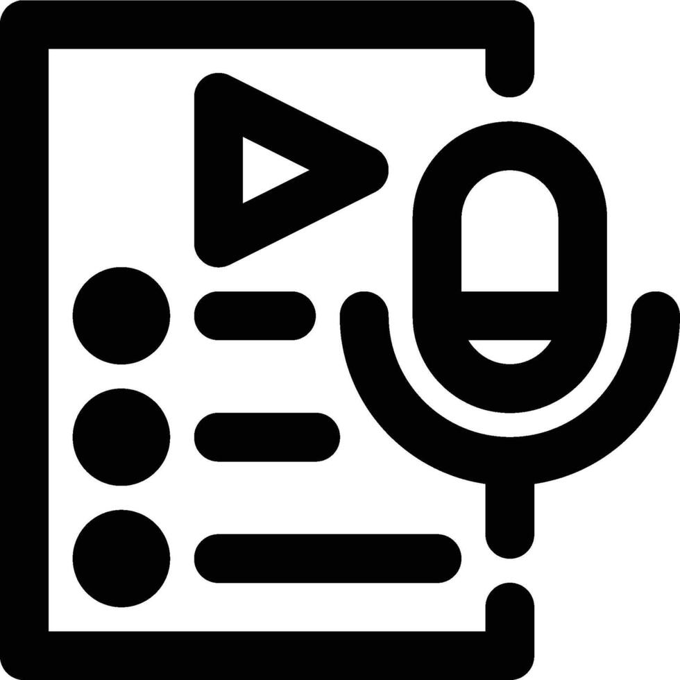 Playlist, Podcast, Podcasting Outline Icon vector