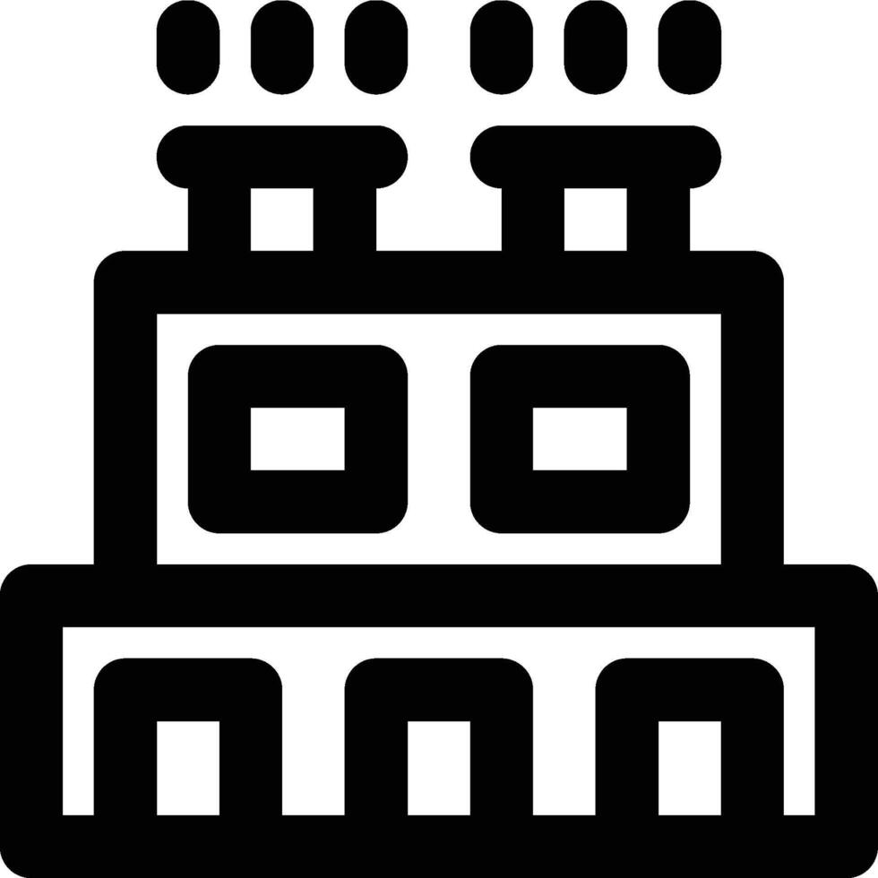 Factory, Industry, Manufactory Outline Icon vector