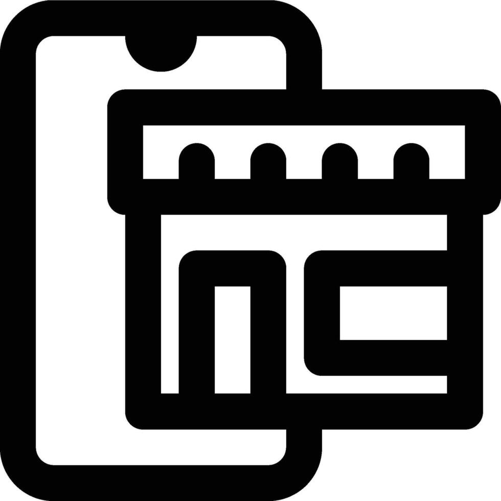 Mobile Online Store, Online Shop, Ecommerce Outline Icon vector
