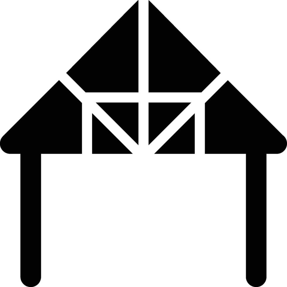 Purlin, Roof, Roof Structure Glyph Solid Icon vector