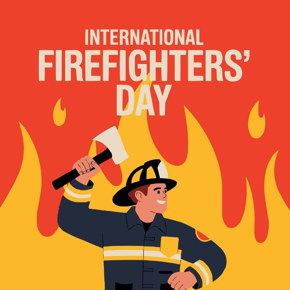 international firefighters day concept vector