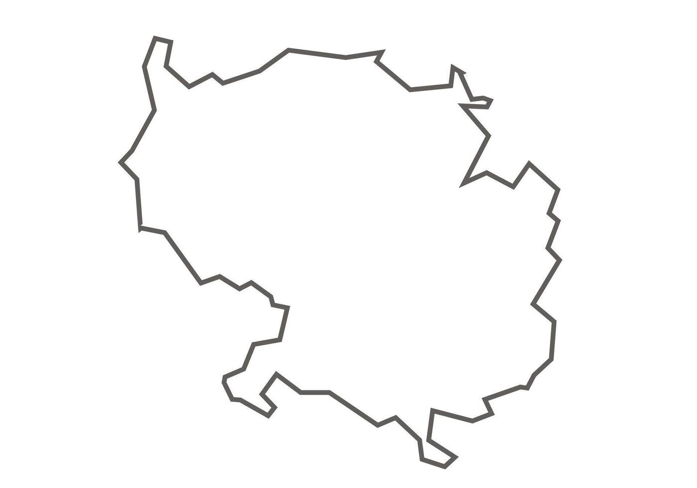 Vidisha District of Madhya Pradesh outline map on a white background vector