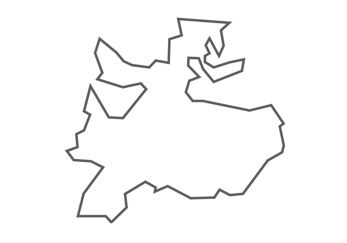 Neemuch District of Madhya Pradesh outline map on a white background vector