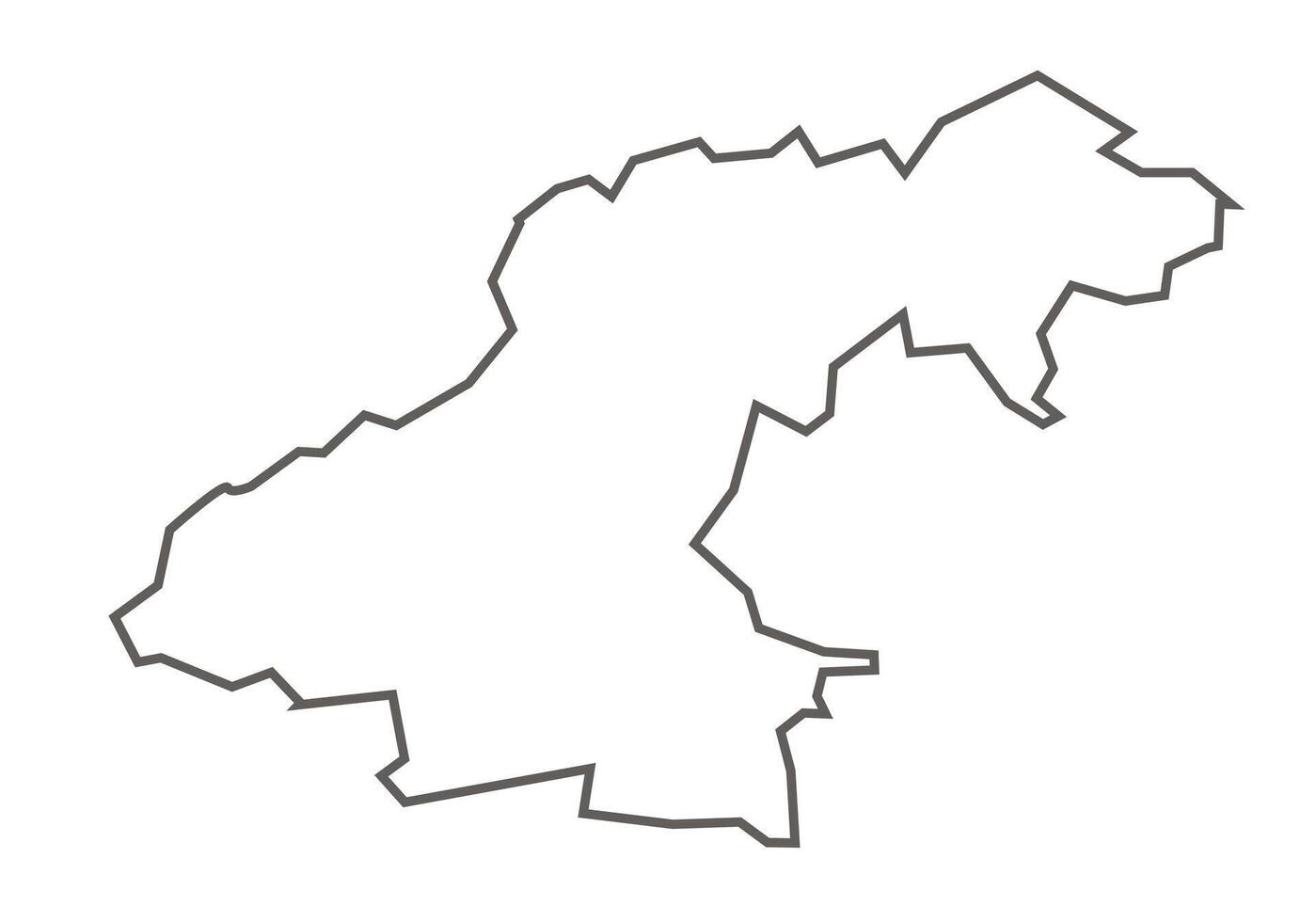 Ratlam District of Madhya Pradesh outline map on a white background vector