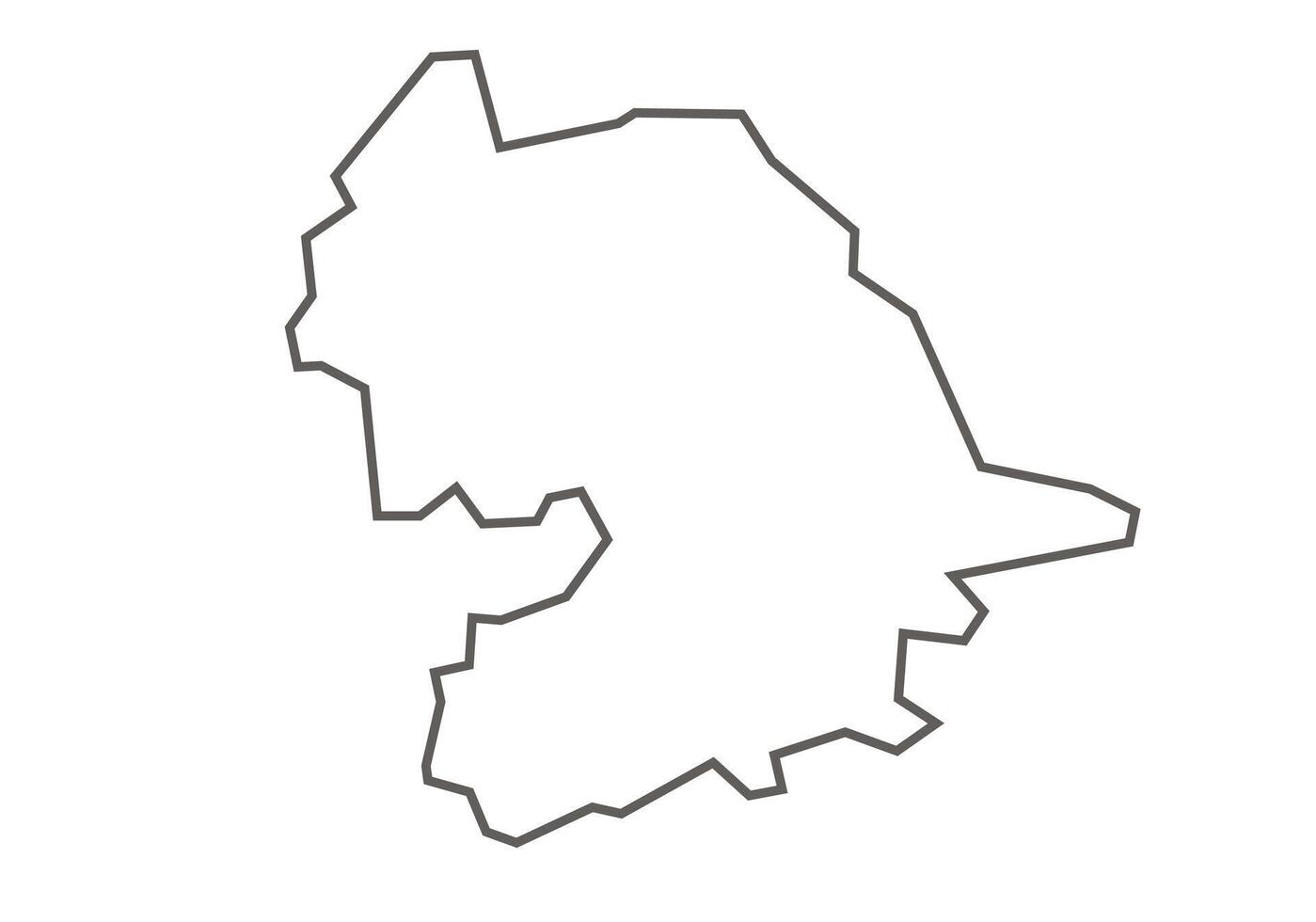 Indore District of Madhya Pradesh outline map on a white background vector