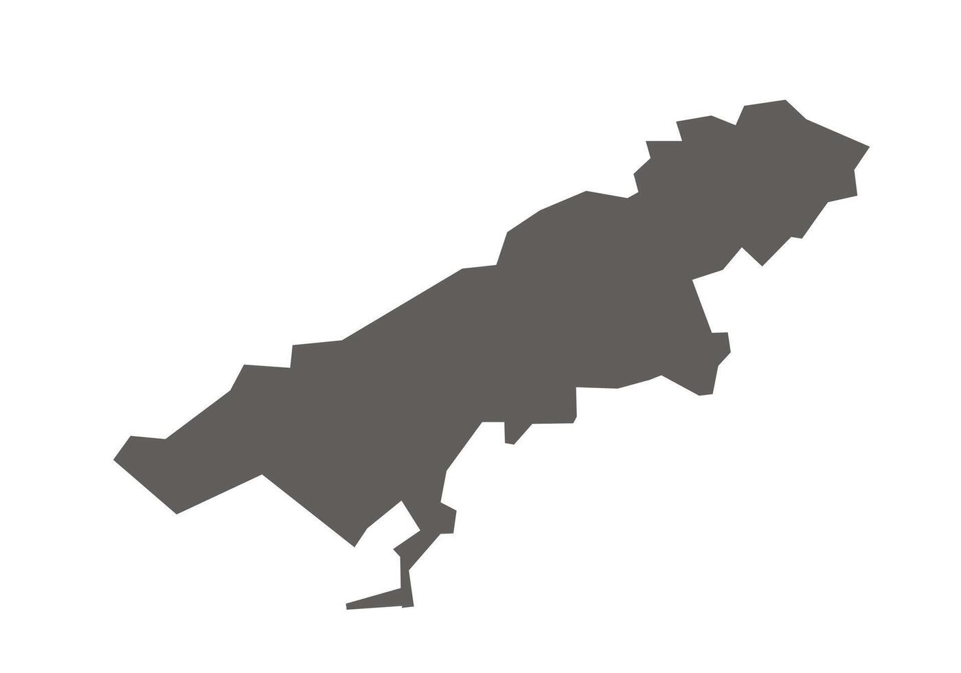 Morena District Map Highlighted on Madhya Pradesh State vector