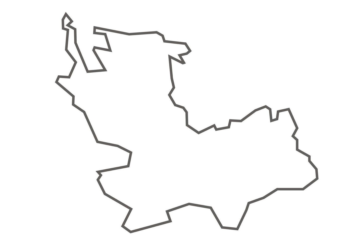 Dewas District Map Highlig of Madhya Pradesh outline map on a white background vector