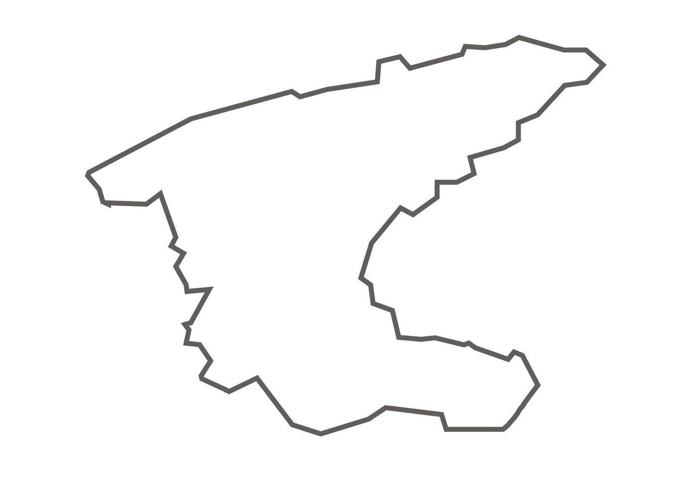 Sidhi District of Madhya Pradesh outline map on a white background vector