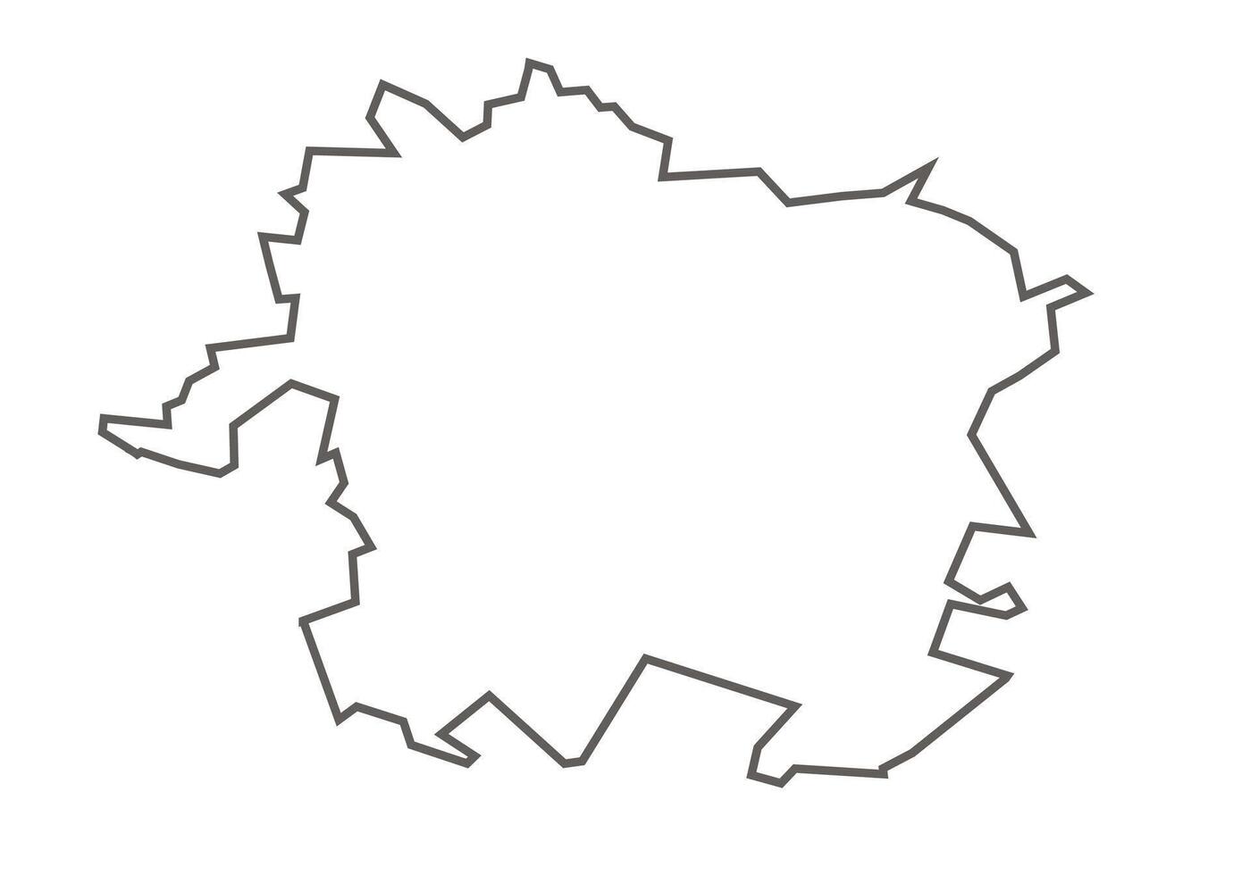 Shivpuri District of Madhya Pradesh outline map on a white background vector