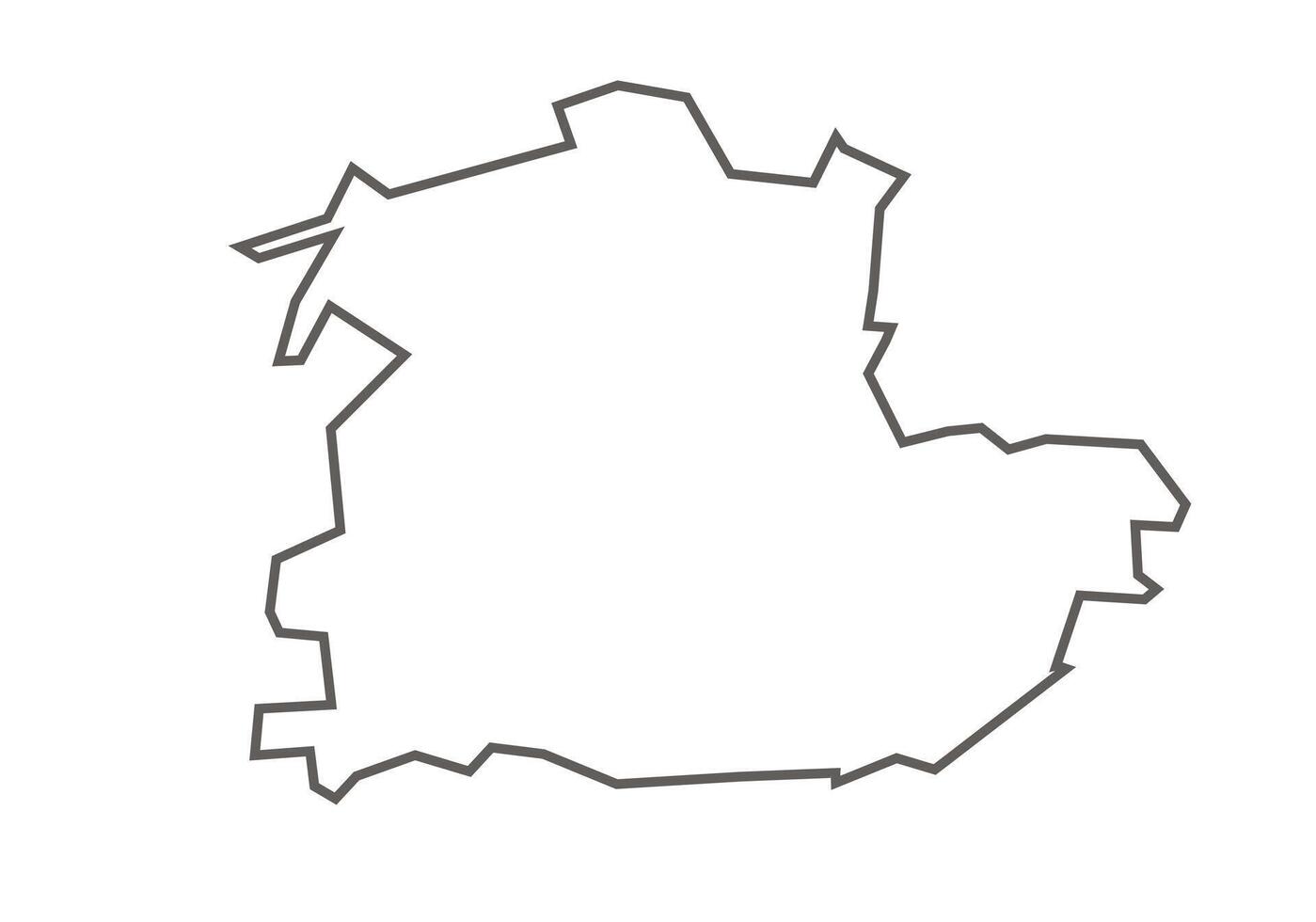 Khandwa District of Madhya Pradesh outline map on a white background vector