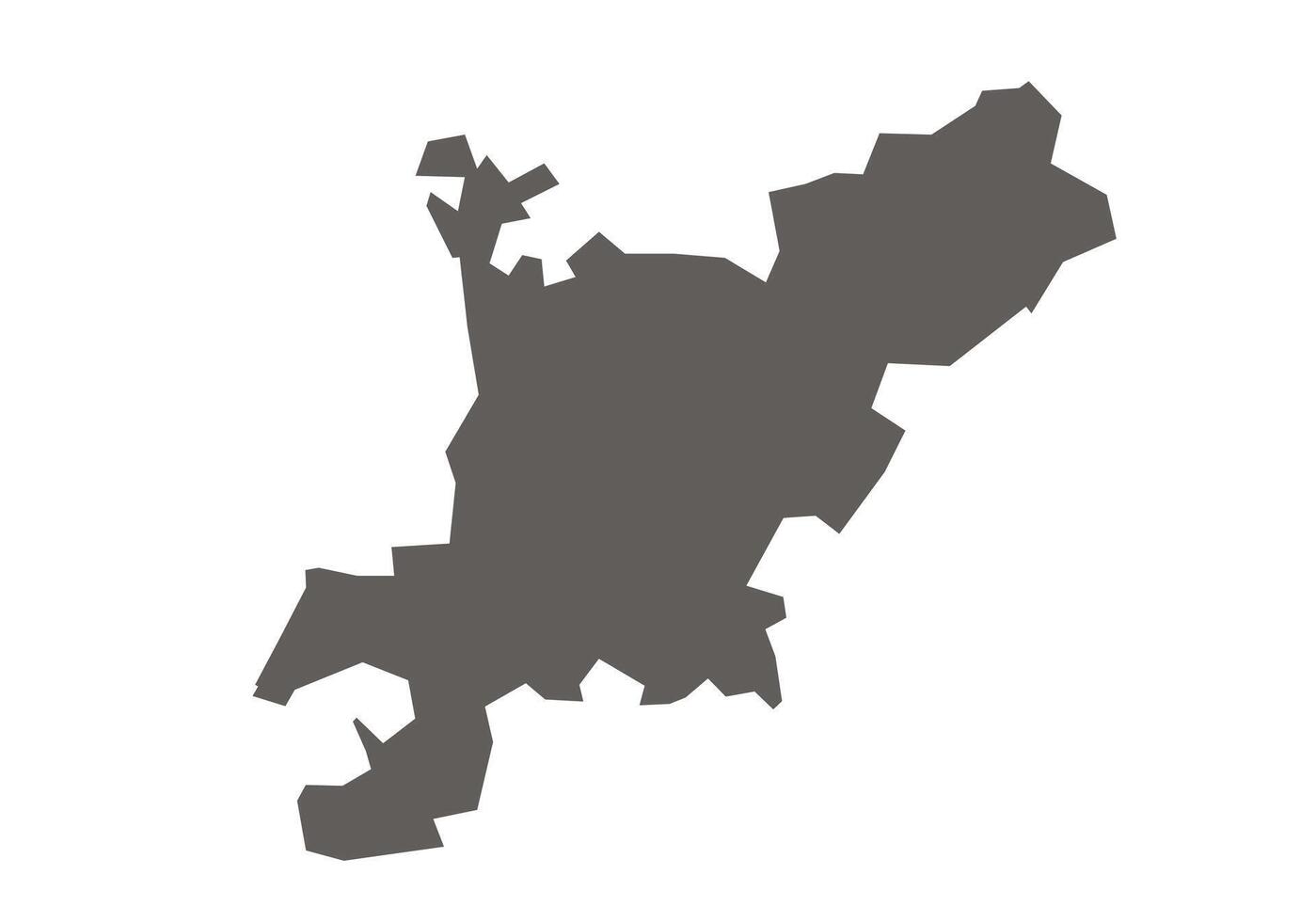 Chhatarpur District Map Highlighted on Madhya Pradesh State Map. vector
