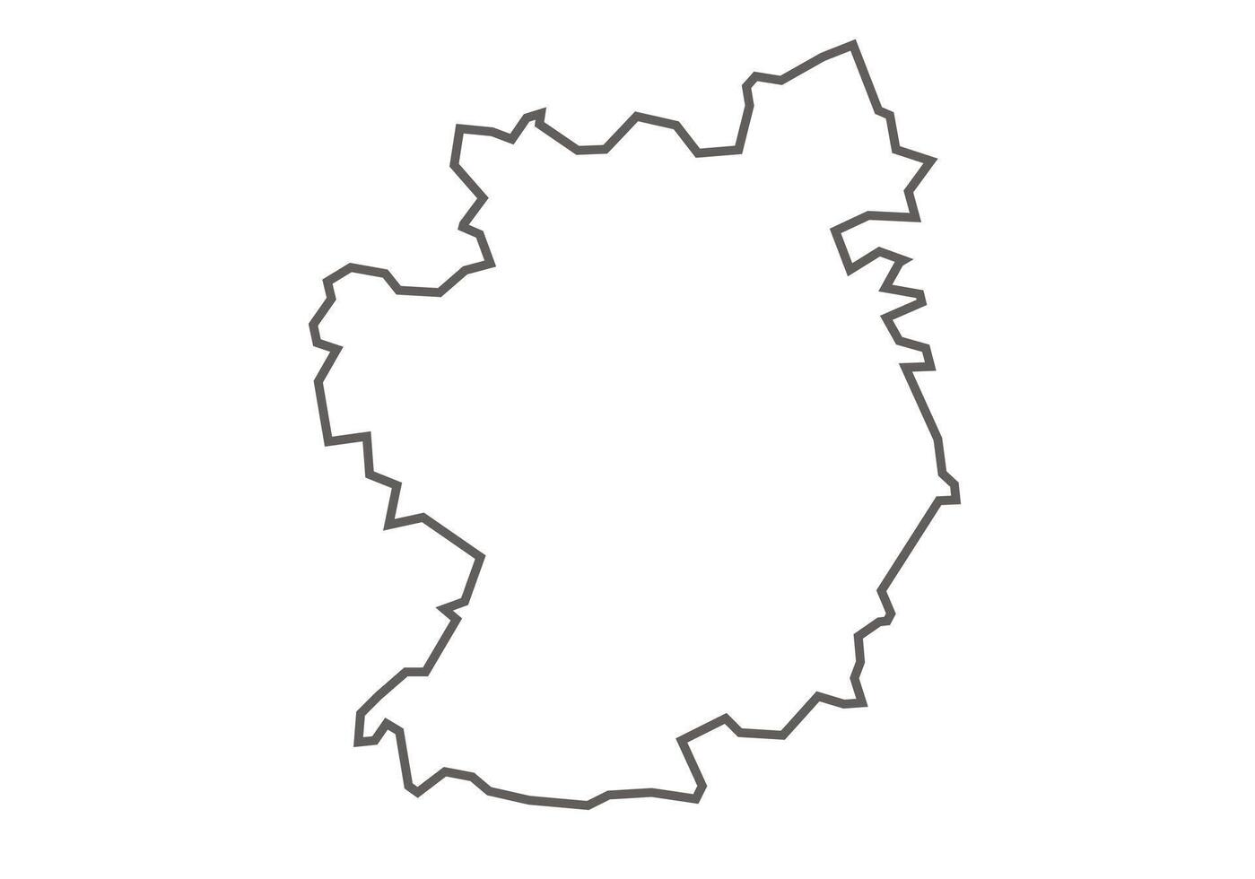 Chhindwara District of Madhya Pradesh outline map on a white background vector