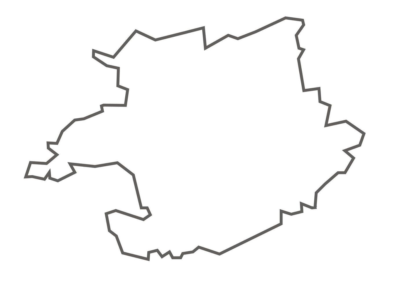 Betul District of Madhya Pradesh outline map on a white background vector