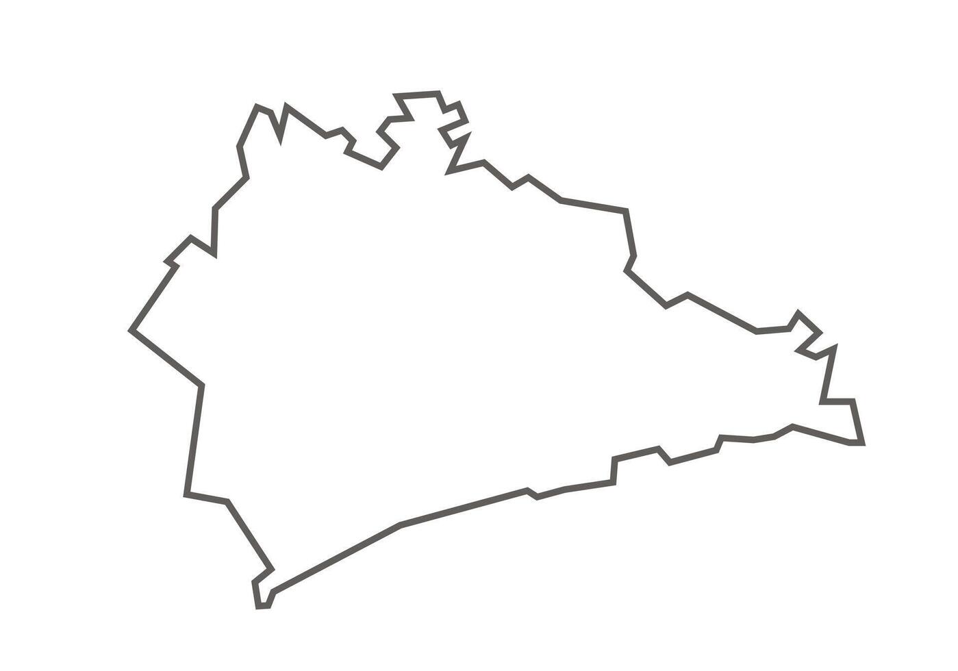Rewa District of Madhya Pradesh outline map on a white background vector