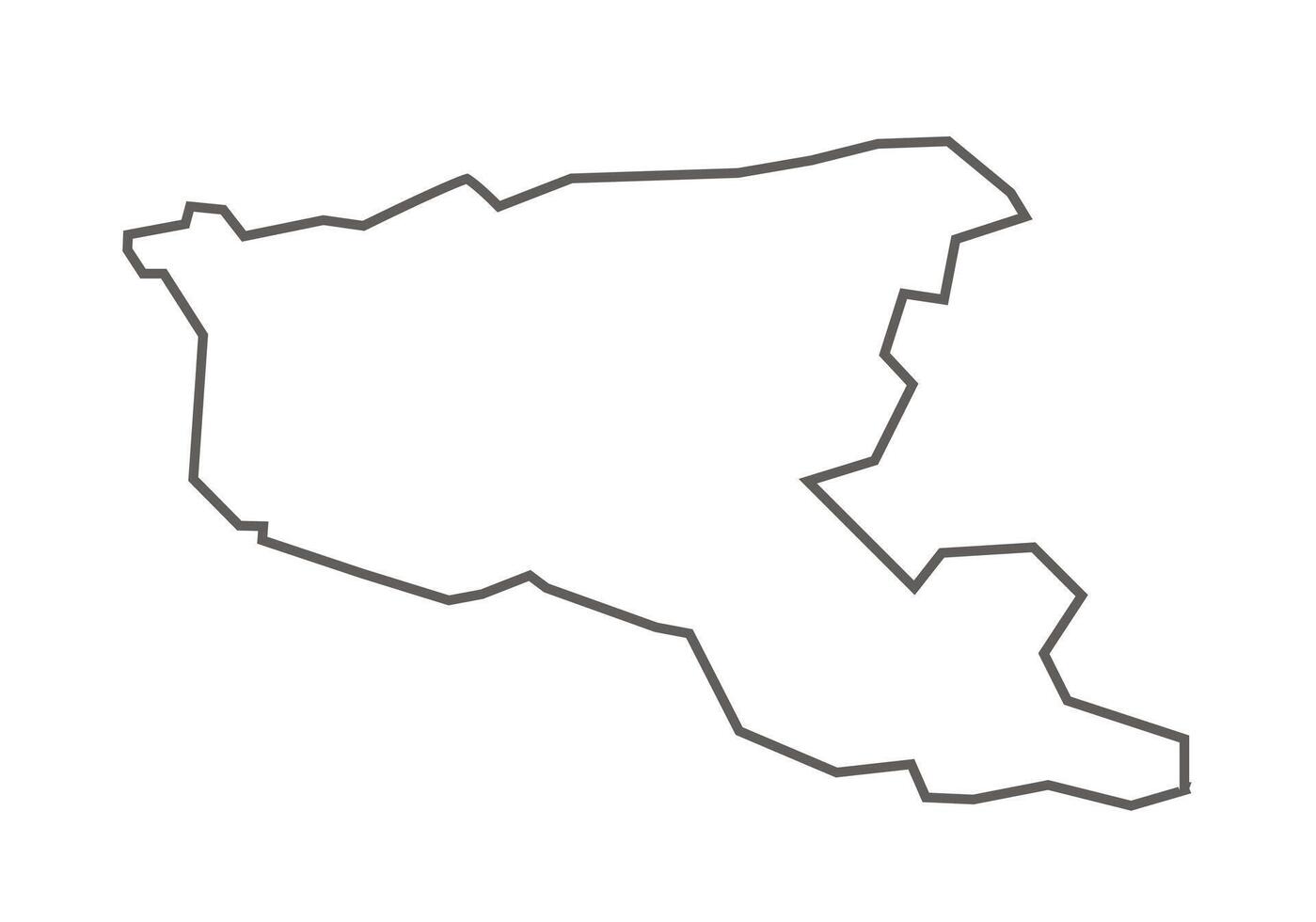 Barwani District of Madhya Pradesh outline map on a white background vector