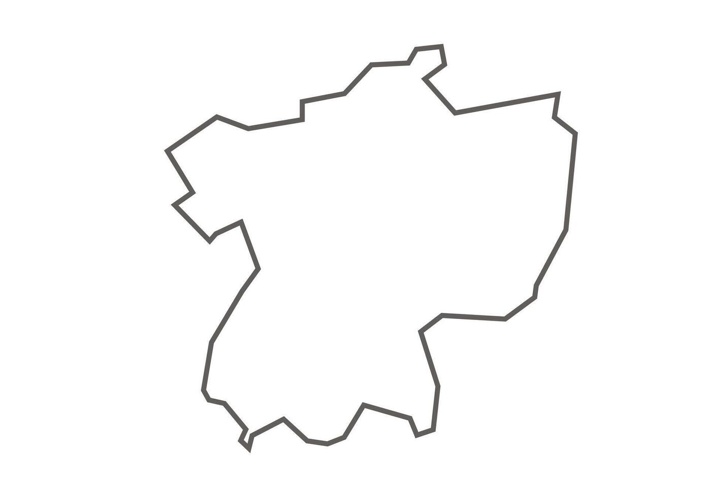 Jhabua District of Madhya Pradesh outline map on a white background vector