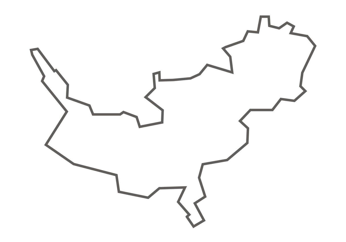 Anuppur District of Madhya Pradesh outline map on a white background vector