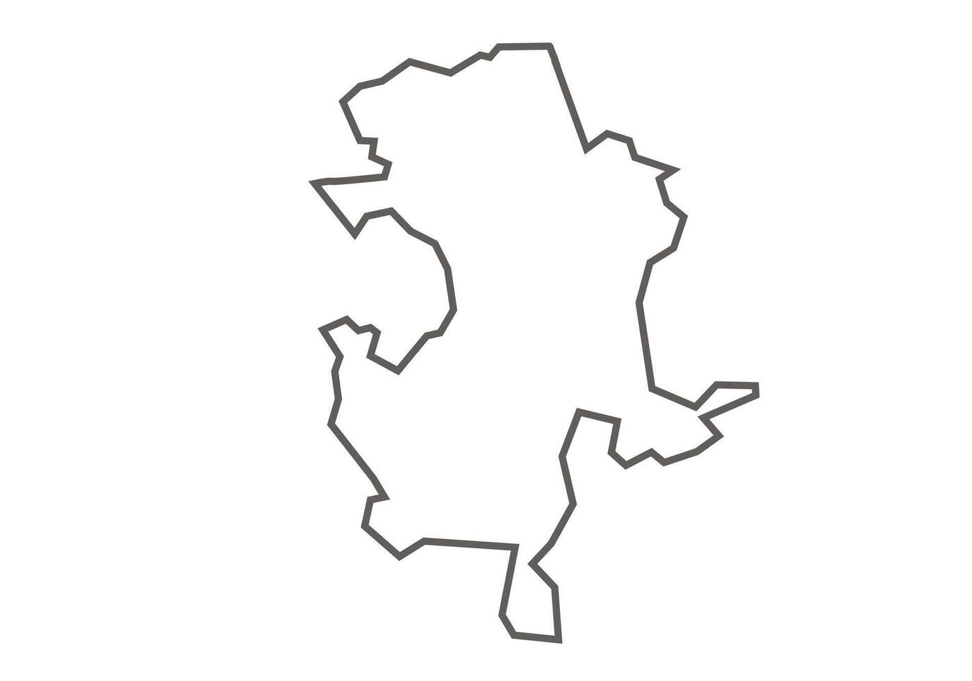Guna District M of Madhya Pradesh outline map on a white background vector