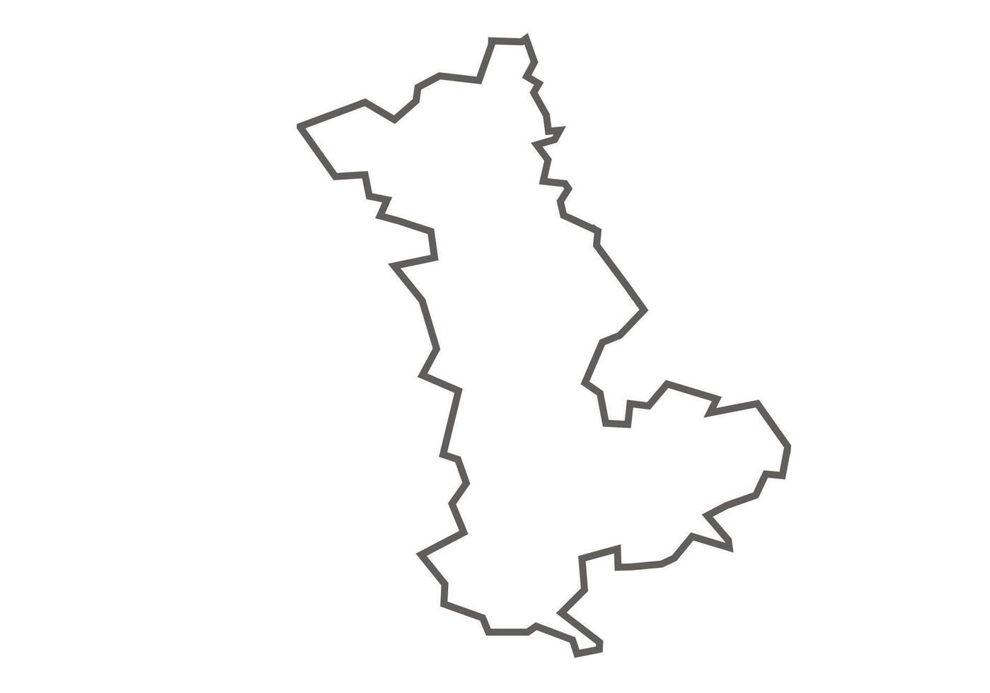 Shahdol District of Madhya Pradesh outline map on a white background vector