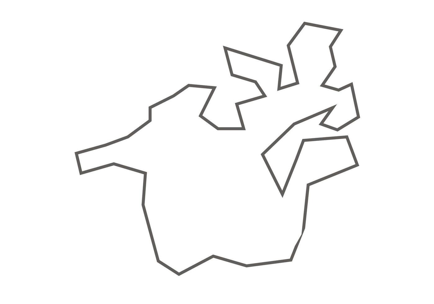 Niwari District of Madhya Pradesh outline map on a white background vector
