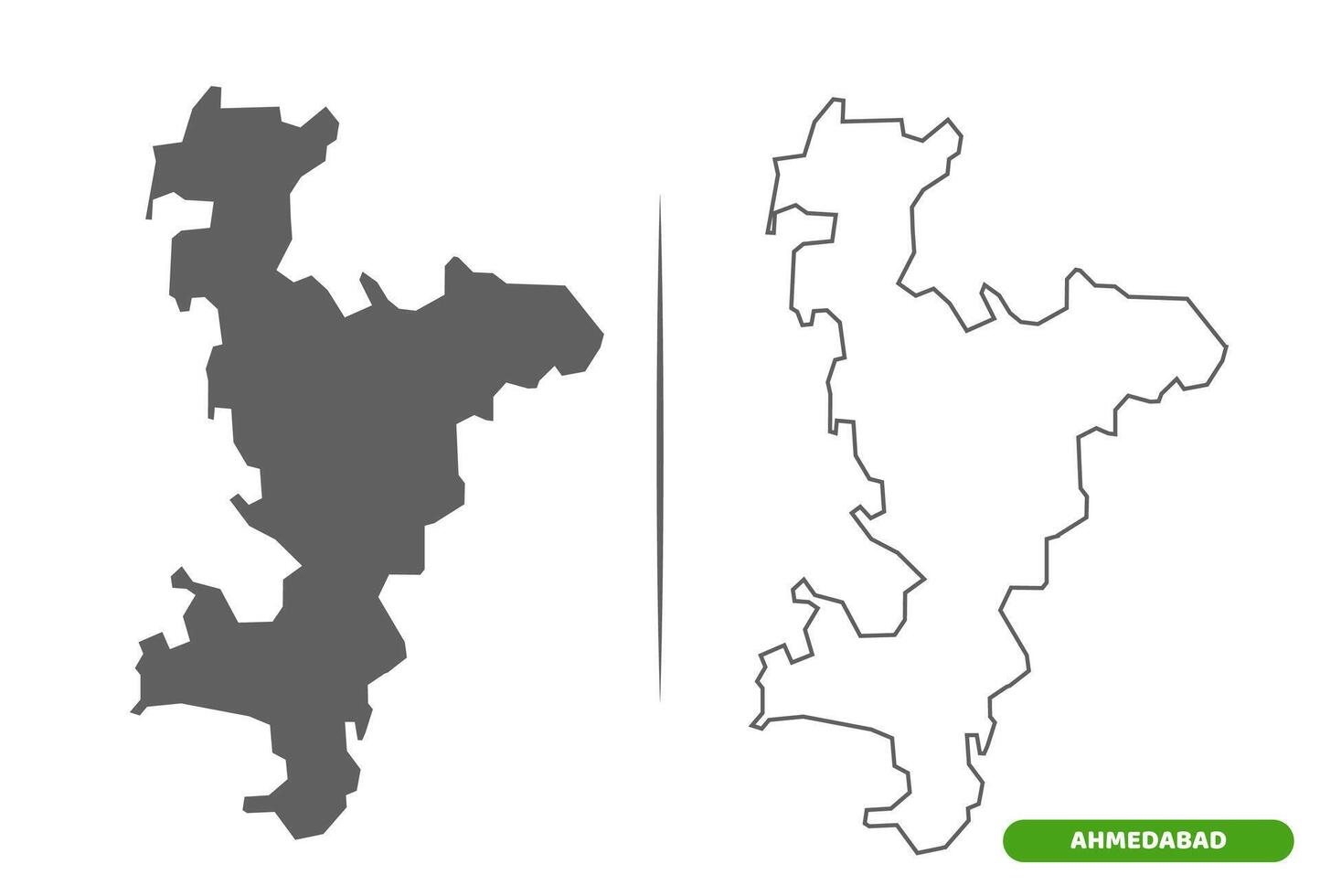 Administrative Map of Ahmedabad District in Gujarat State, India Ahmedabad District of Gujarat State map. vector