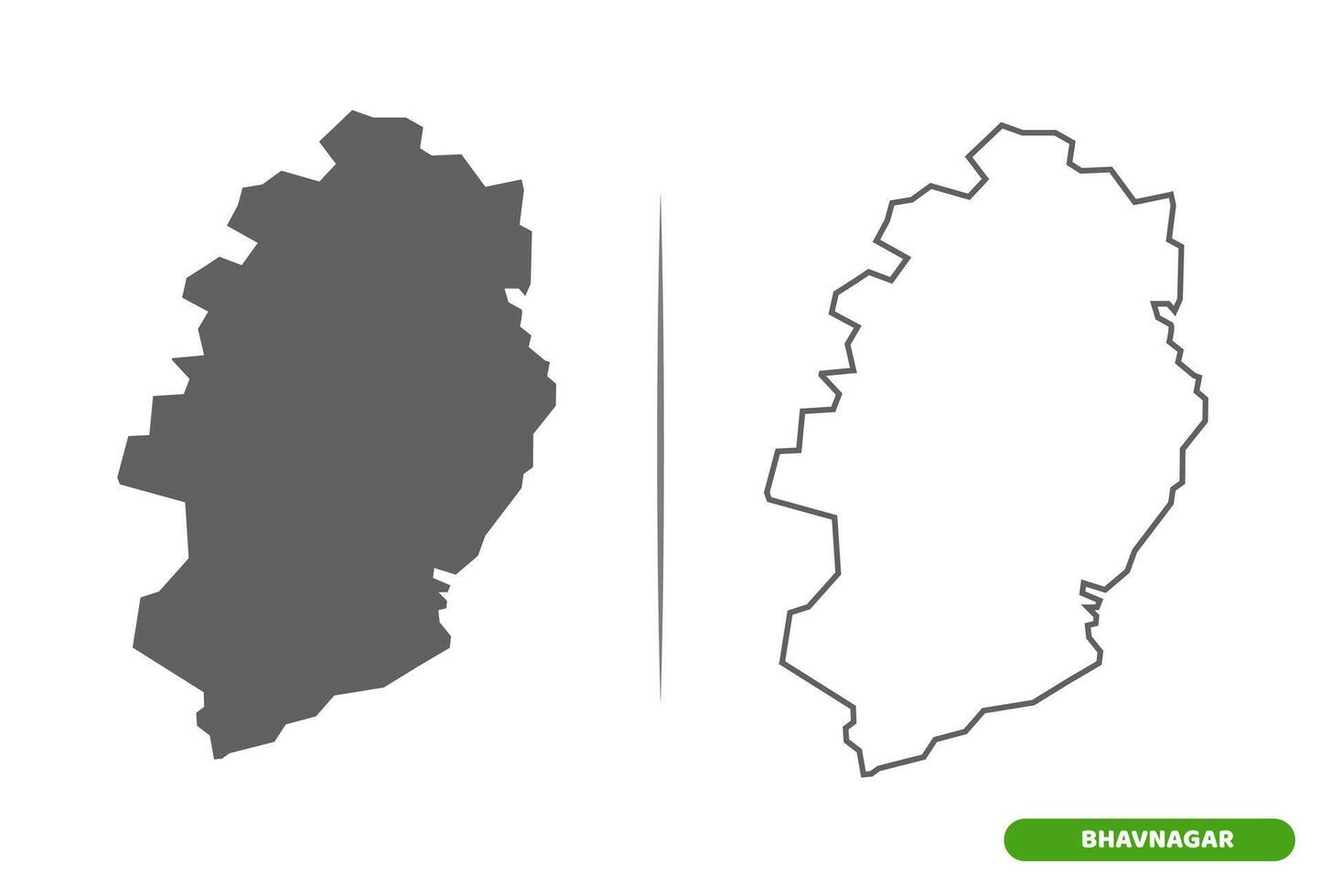 Bhavnagar District of Gujarat State map. vector