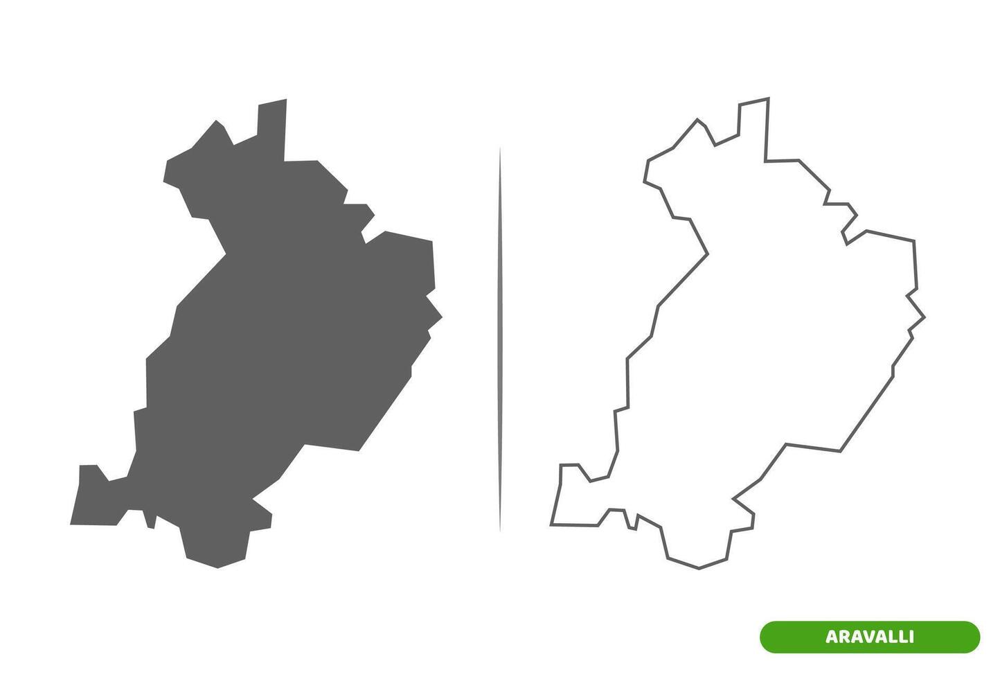 Aravalli District of Gujarat State map. vector