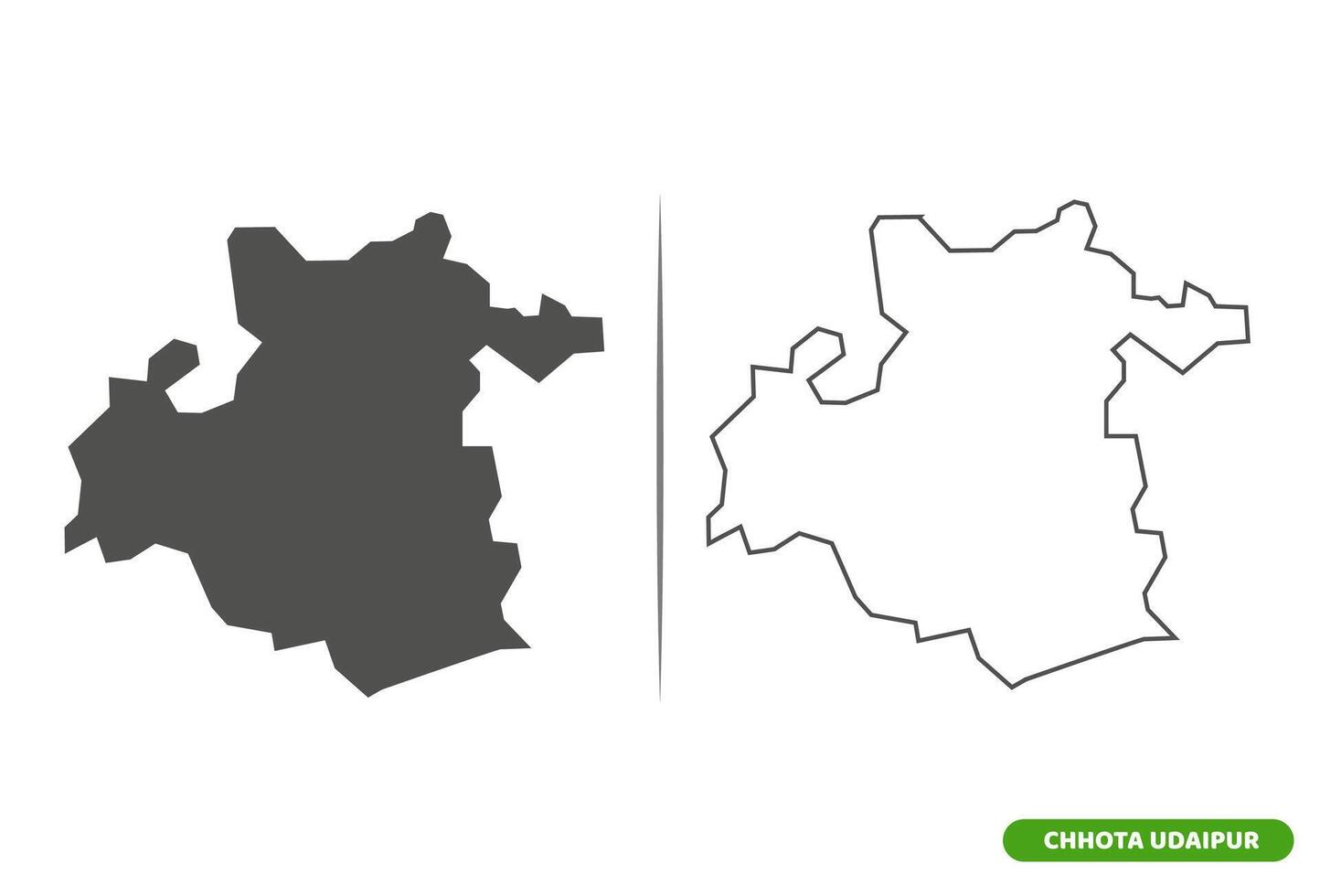 Chhota Udaipur District of Gujarat State map. vector
