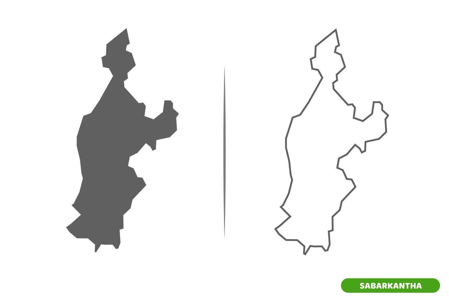 Sabarkantha District of Gujarat State map. vector
