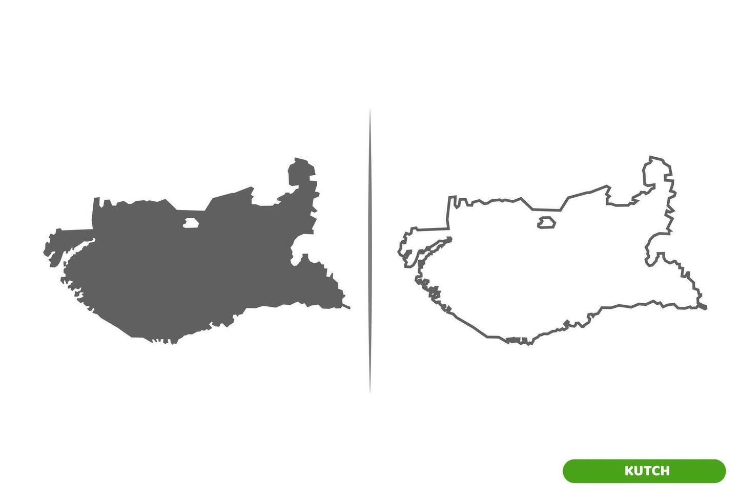 Kutch District of Gujarat State map. vector