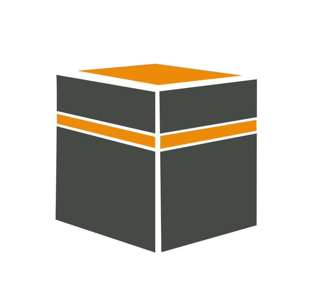 Minimalist Kaaba Makkah Illustration Icon Design vector
