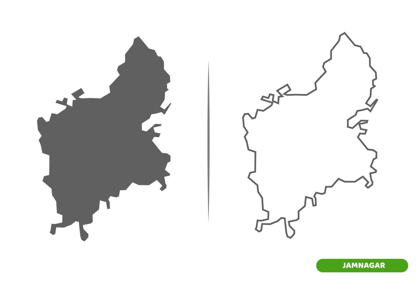 Jamnagar District of Gujarat State map. vector