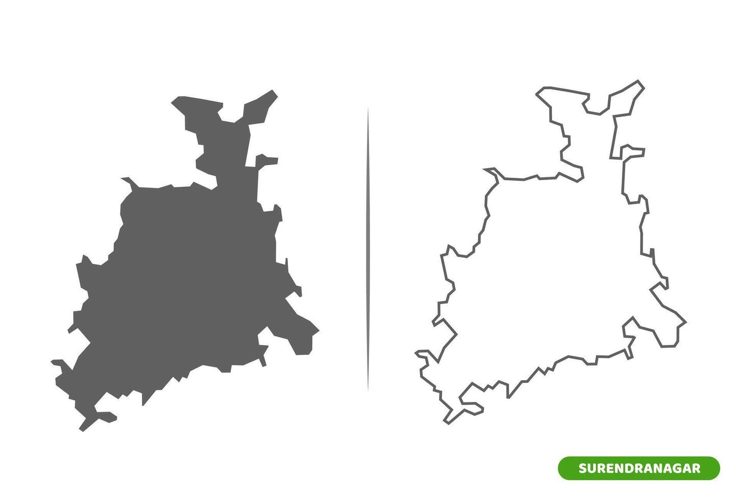 Surendranagar District of Gujarat State map vector