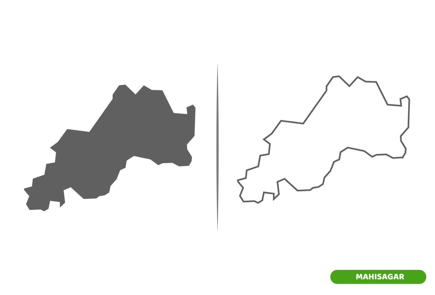 Mahisagar District of Gujarat State map. vector