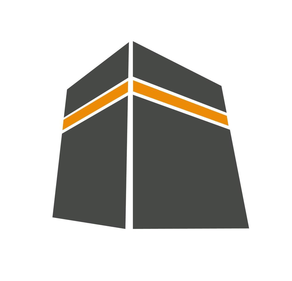 Kaaba Makkah Icon on White Background Islamic Sacred vector
