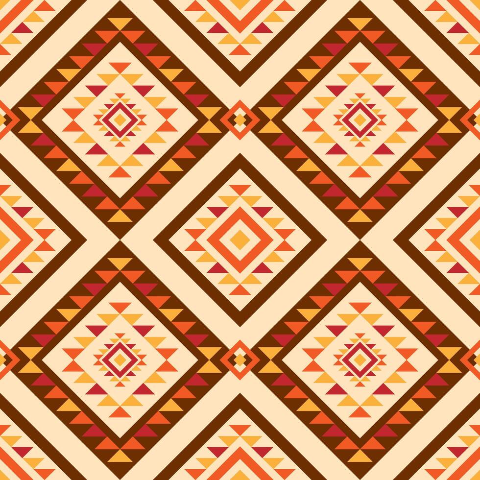 American native ethnic pattern. Indigenous style embroidery and african pattern concept. Design for fabric, background, abstract, red, yellow, orange, brown. vector