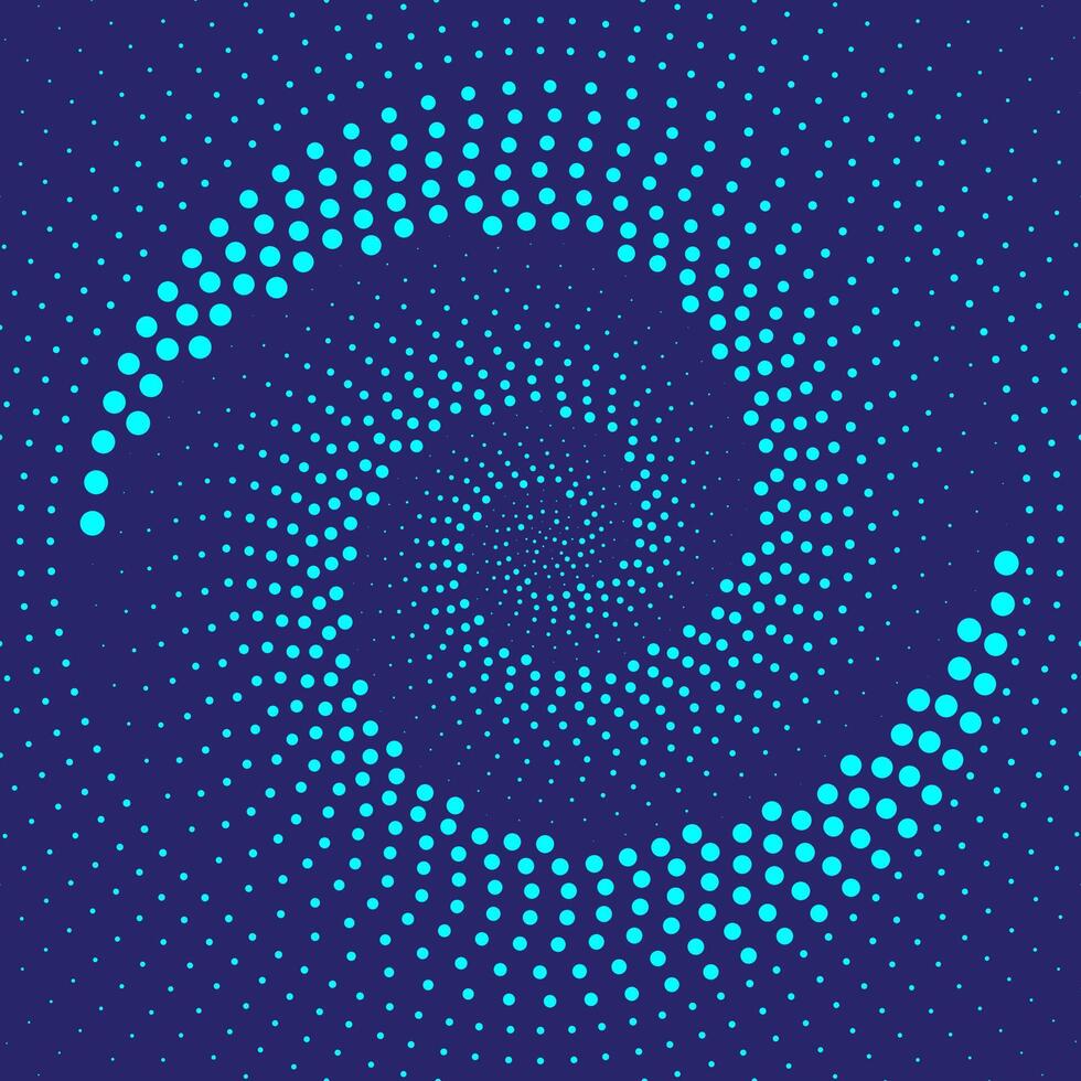 graphic of abstract blue dotted spiral with futuristic element for background or backdrop vector