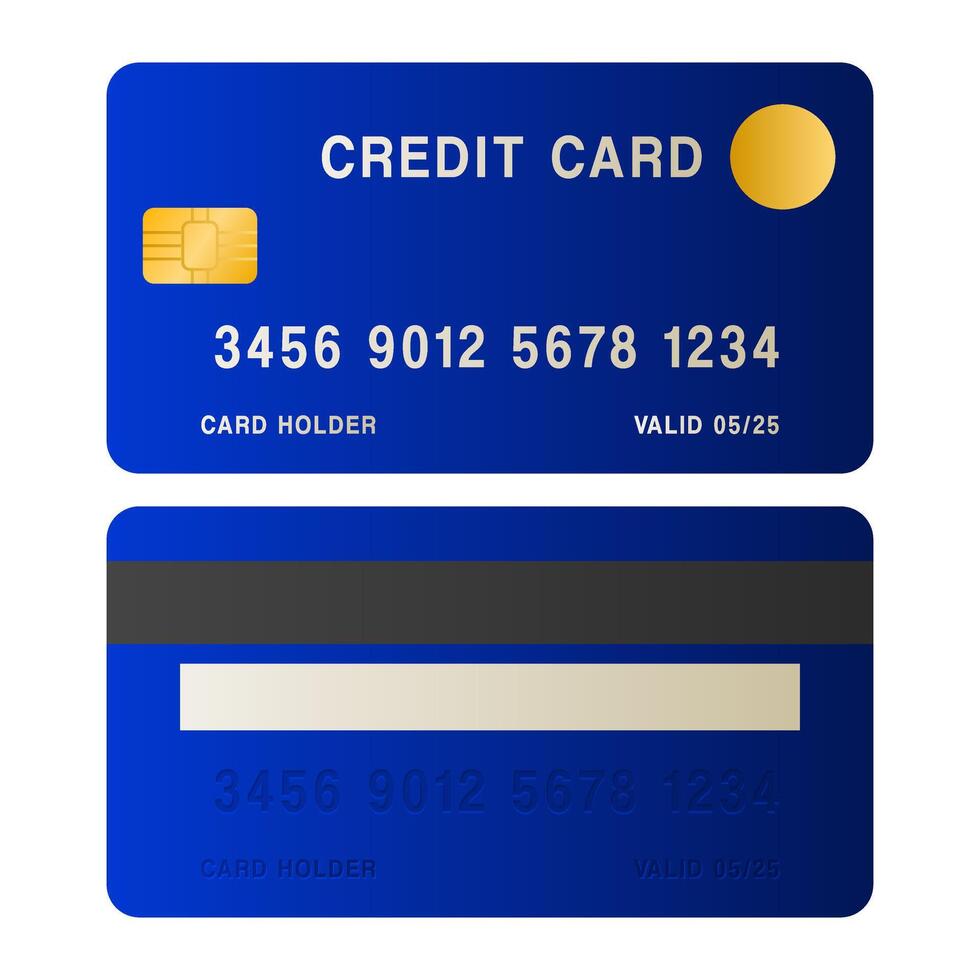 Non-Cash Payment Credit Card. Credit Card Icon on White Background. Payment Concept. vector