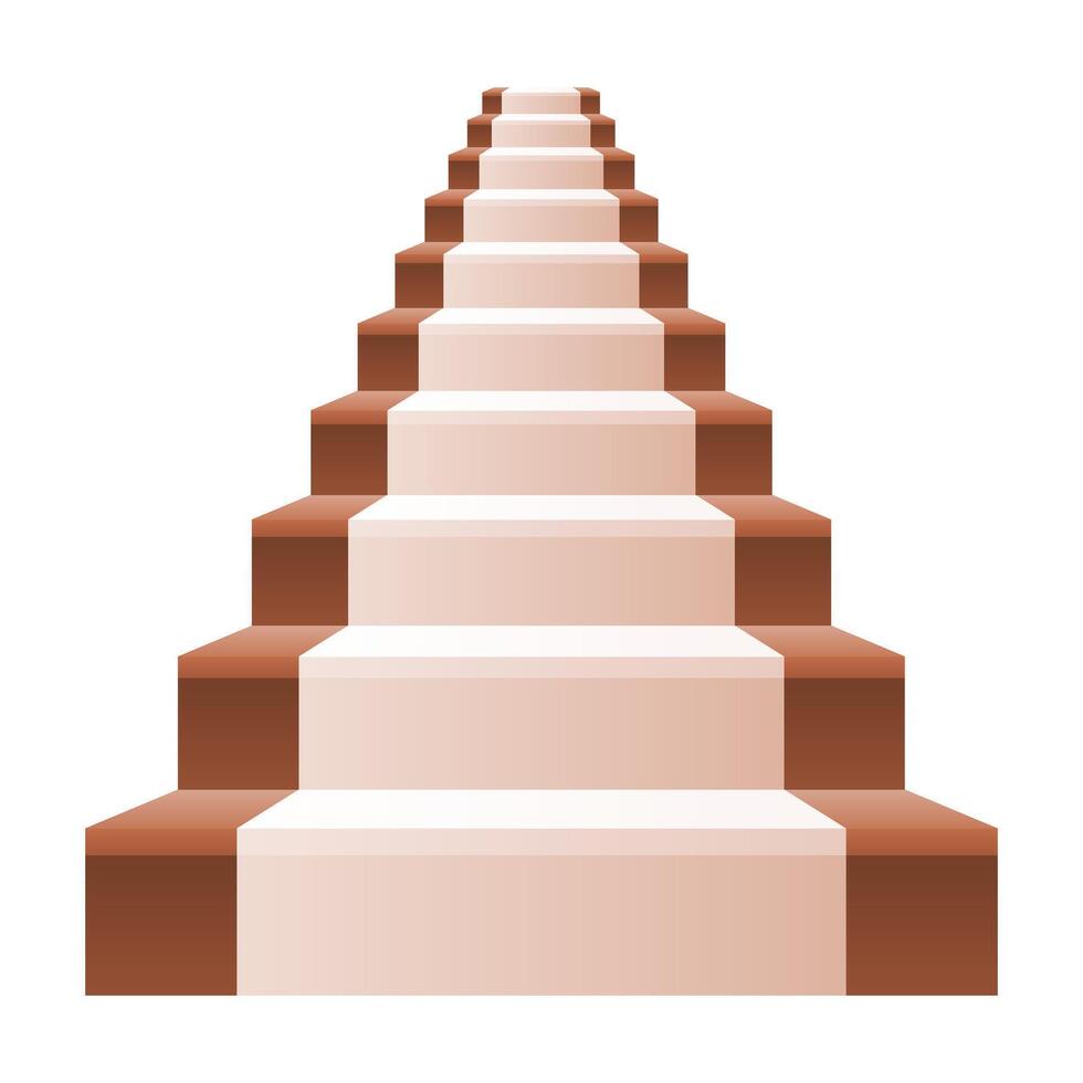 Elegant Wooden Staircase. Staircase Interior. Minimalist Wooden Staircase Architecture. vector