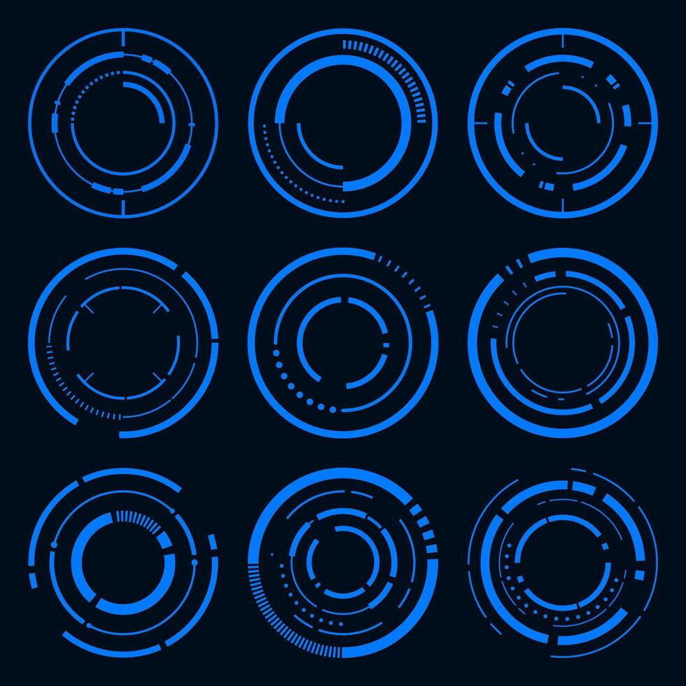Circle frame user interface element. Technology futuristic abstract HUD vector